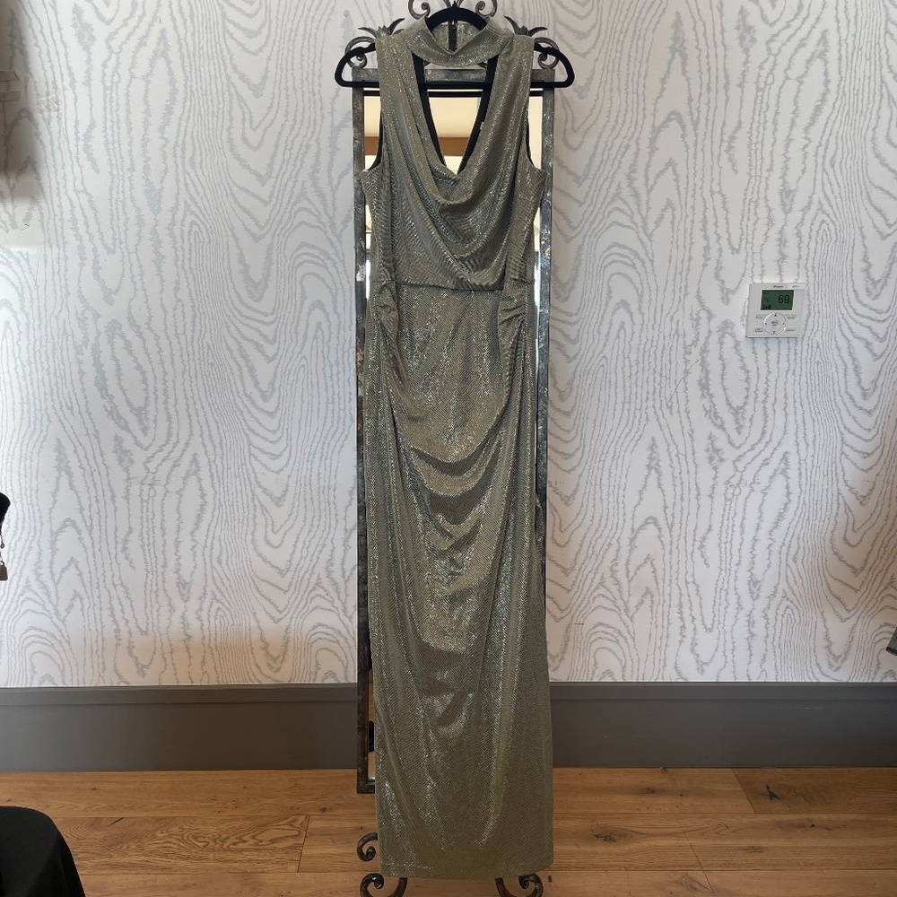 Halston Maxi Dress with Collar